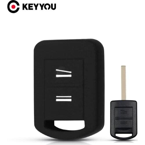 KEYYOU 2 Button Silicone Car Key Case For Opel Vauxhall Corsa Vectra c Astra H Meriva Omega Zafira Remote Fob Cover