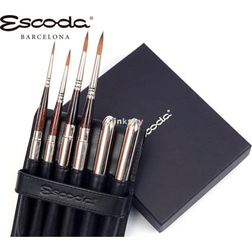 ESCODA OPTIMO 1241,Mink Hair,travel Brush,Round Head,Short Handle Brush,natural Soft Hair, Professional Artist Watercolor Brush