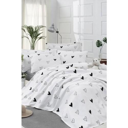 2021 PIQUE Set Turkish Cotton With Pillowcase Bedspread Sets Bed Linen Sheet Modern For Summer King Size Duvet Cover White Love