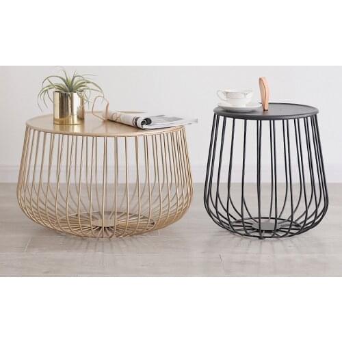 Side Table Living Room Round Luxury Metal Coffee Nordic Design Furniture Minimalist Hallway Balcony Multifunction Furniture
