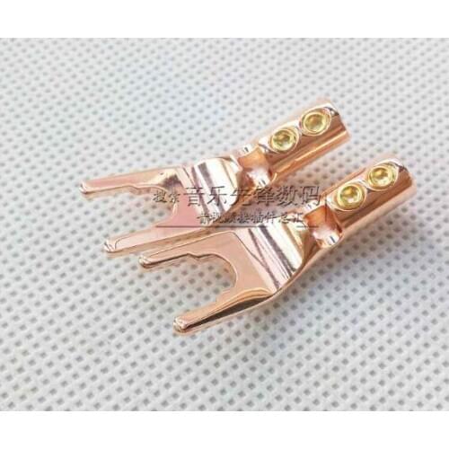 2pcs Copper Y Insert Copper Wire Clip Copper Audio Amplifier Y Fork