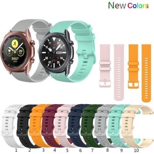 Colorful Soft Silicone Watch Strap Band For Samsung Galaxy Watch3 41mm 45mm Replacement band for strap 20mm 22mm