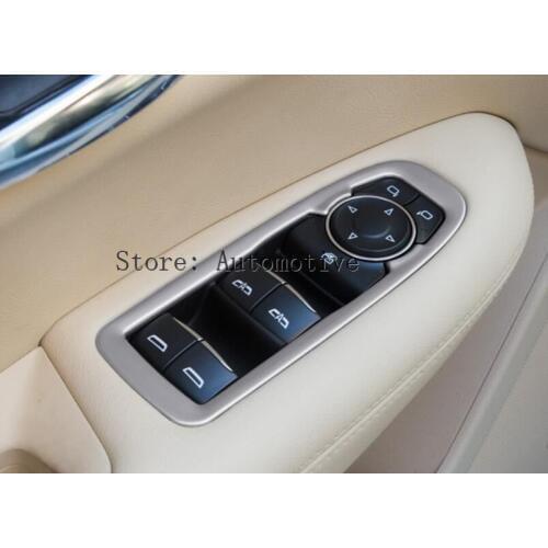 For Cadillac XT5 Stainless Inner Door Armrest Window Switch Cover Trim 2016 2017 4pcs