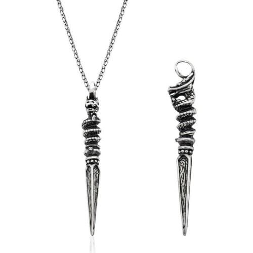 Real Silver 925 Jewelry Silver Dry Head Wedge Men 'S Necklace