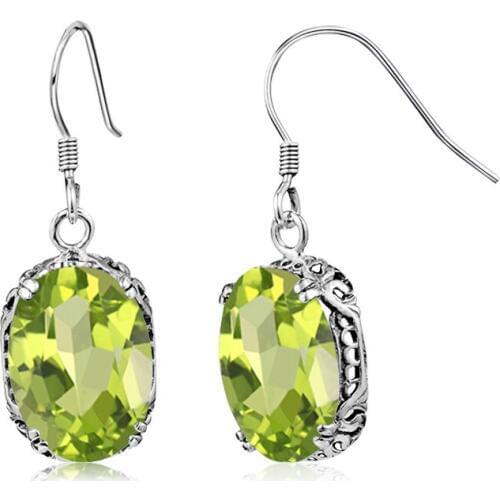 Natural Peridot Gemstone Earrings 925 Sterling Silver Earrings Designer Jewelry Fine Earrings For Women Special Gift