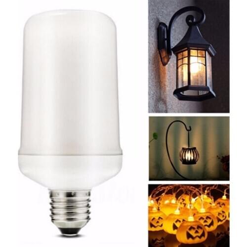 2019 New E27 5W LED SMD 1300K AC110-240V Flicker Flame Fire Yellow Corn Light Lamp Bulb