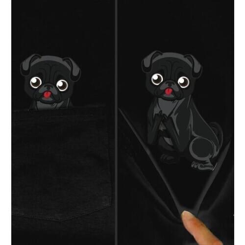 Tessffel NewFashion Movie Animal Dog Cat Pocket T-shirt Funny Harajuku Men/Women Summer Casual Cotton Tee Short sleeve Shirts D5