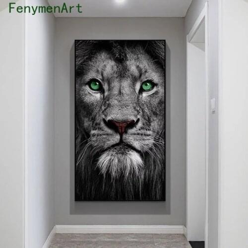Black and White Lion Posters HD Print Modern Wall Art Pictures for Living Room Home Decoration African Animals Canvas Paintings