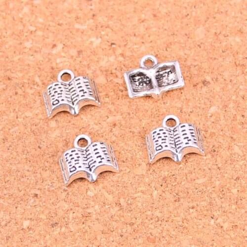35pcs Open Holy Bible Book Charms Metal Alloy DIY Necklace Pendant Making Findings Handmade Jewelry 12*11mm