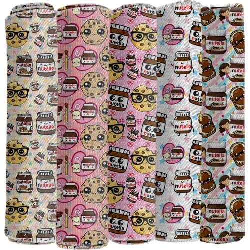 Biscuits Printed Polyester Fabric DIY Kids Home Textile for Sewing Cartoon Twill Fabric 50*145cm