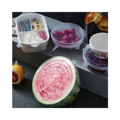 6pcs Silicone Stretch Lids Universal Silicone Food Wrap Bowl Pot Lid Silicone Cover Pan Cooking Kitchen Accessories