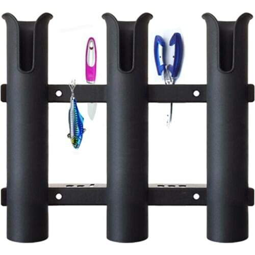 Vertical Fishing Rod Storage Holder Outdoor Fishing 3-Link Pole Mount Compression Resistance Bracket Rack for Boat