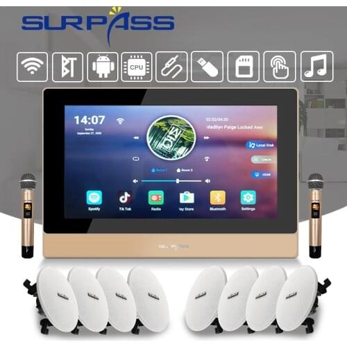 WiFi Bluetooth In Wall Amplifier Android Audio PA 20W Ceiling Speaker Wireless Microphone Cheap Kit Smart Home Background Music