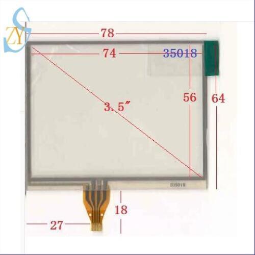 ZhiYuSun 035018 3.5 inch 78*64 4 wire TOUCH SCREEN for gps glass touch panel width 64mm length 78mm compatible touch
