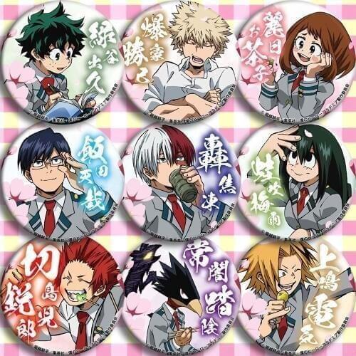My Hero Academia Badge Boku no Hero Academia Uraraka Ochako bakugou katsuki Todoroki Midoriya Izuku Shoto Tsuyu Circle Emblem