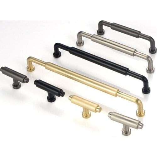 Free Shipping 2pcs Simple Cabinet door Solid Handle Wardrobe Drawer Lengthen Pull Black Furniture High-top Zinc Alloy Knob 320mm