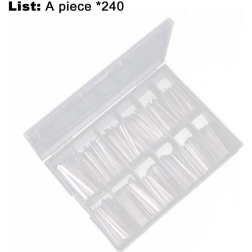 240Pcs/Box French Styles Flat Head Ultra Long Coffin Half Cover Extra Tips Beauty Nail Supplies For Professionals