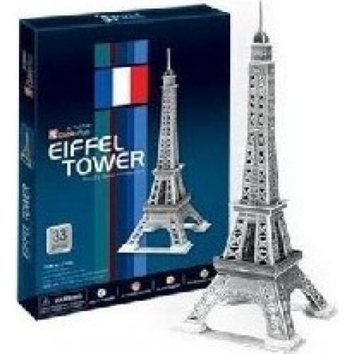 T0392 3D Puzzles Paris Eiffel Tower DIY Building Paper Model Kids Silver Color 33 Pieces Creative Childrens educational toys