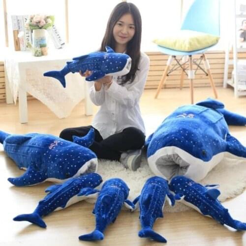 50-150cm New Style Blue Shark Plush Toys Big Fish Cloth doll Whale stuffed plush sea animalsChildren Birthday Gift