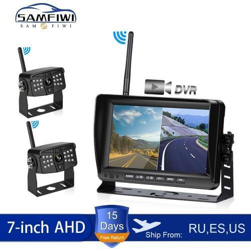 AHD 7 inch Car Monitor Wireless DVR Display Vehicle Auto Screen Rear View Truck Monitors Reverse Backup Recorder Wifi Camera