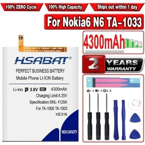 HSABAT HE316 4300mAh Batteries For Nokia 6 Nokia6 N6 TA-1033 TA-1039 TA-1003 TA-1000 TA-1021 TA-1025 Replacement Battery