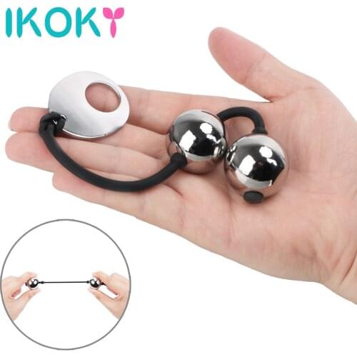 IKOKY Anal Beads Chinese Geisha Kegel Exerciser Erotic Weighted Vaginal Balls Metal Ben Wa Balls Sex Toys for Woman