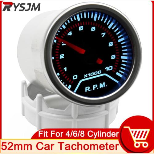 Auto Tachometer 2" 52mm Smoke Lens 0-10000 RPM Gauge Super Bright Led lighting Car meter speedometer car boat digital tacometro