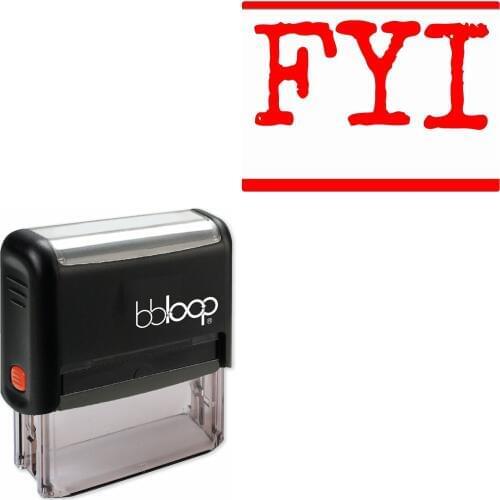 Bbloop 'FYI' Self-Inking Office Stamp, Rectangular Typewriter Style