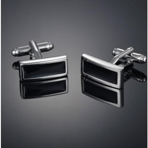 Black sliver Cufflinks French long sleeve shirt with studs and Cufflinks