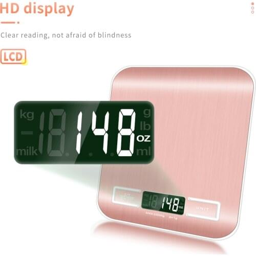 Digital Kitchen Scale 10KG 1g Stainless Steel Gold scale Electronic Balance Weighing Food Diet Cooking Tool Big Food Diet