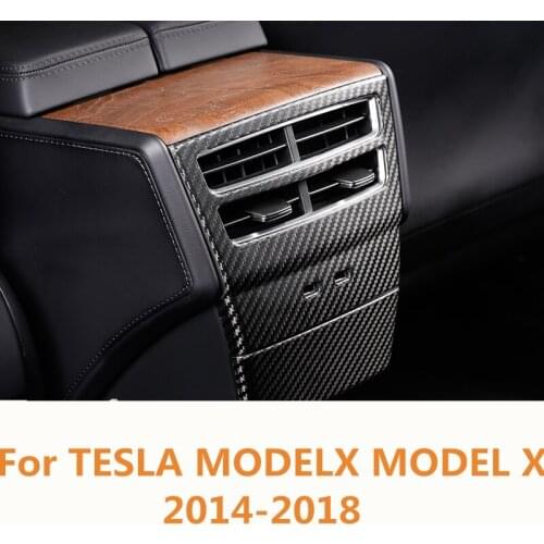 For TESLA MODELX MODEL X 2014-2018 Car styling Rear air conditioning vent decorative frame air outlet trim strip Auto Accessorie