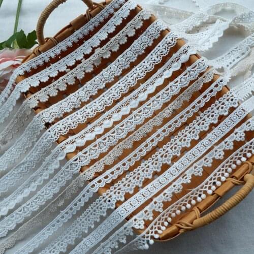 15Yard/Lot Cotton Water Soluble Embroidery Lace Trim Hand DIY Clothing Dress Accessories Shoulder Strap Home Decoration Fabric