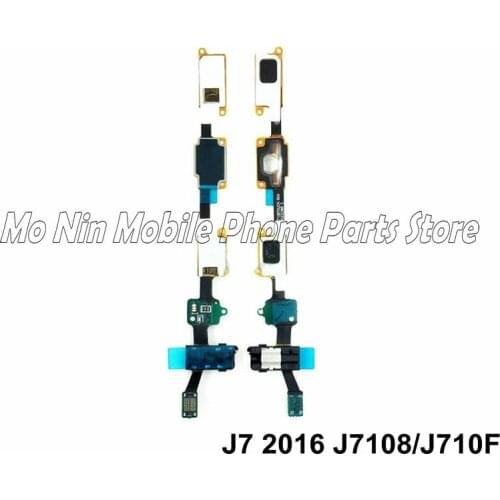 Home Button Return Key Sensor Audio Jack Flex For Samsung J7 2016 J7108 J710F / J7prime G610F / J7 2017 J727 J7Sky Pro J7Perx