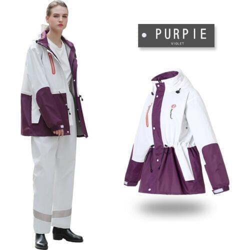 Rainfreem Men/Women Rainproof Raincoat Suits Contrast Color Poncho Waterproof Motorcycling Rain Coat Tour Hiking Rain Gear