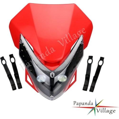 Papanda Red Motorbike LED Headlight Dual Sport Motocross Headlamp for Honda CRM FMX CR CRF XR 250 450 650