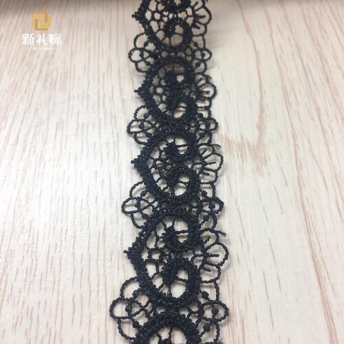 30Yards Black Heart Embroidered Lace Trim Ribbon Sew On Appliques Embellishment Home Decoration Dantel Aplike Dentelles