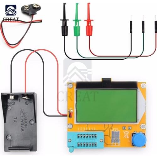 LCR-T4 Mega328 M328 Multimeter LCD Backlight Transistor Tester Diode Triode Capacitance Meter 12864 Display MOS PNP NPN LCR