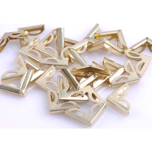 16x16x2mm Golden Plating Metal Corners For Books Scrapbooking Photo Albums Menus Crafts DIY 40pcs CP0332