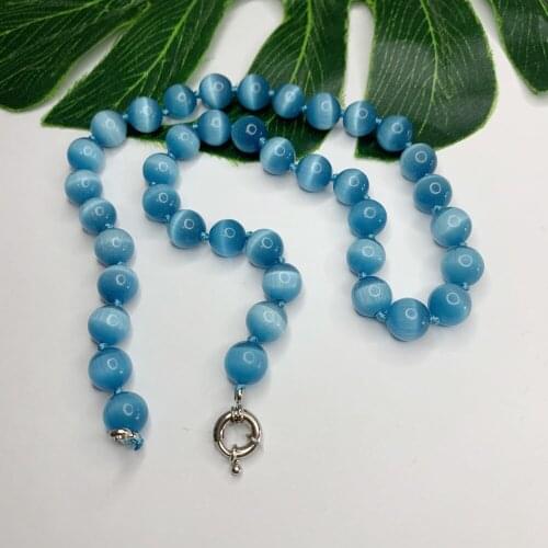 Fashion 10mm Multicolor Mexican Opal Round Necklace Beads Jewelry Making Stone Crystal Wholesale Price Short Chain 45cm B525