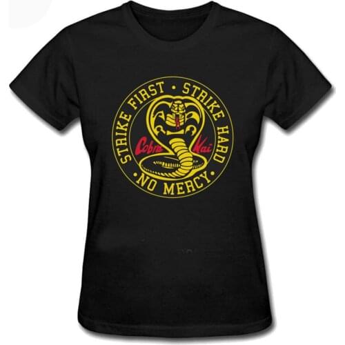 Fashion Women Funny Karate Kid T Shirts Cobra Kai Graphic Classic Tee Shirt Femme Graphic Girls Lady Koszulki Damskie T Shirt