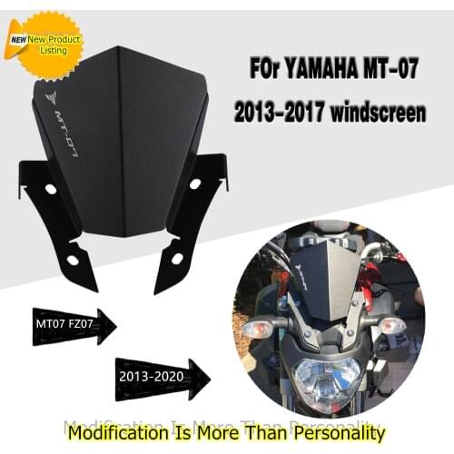 Motorcycle Windshield For YAMAHA MT07 MT-07 FZ-07 2013-2017 2018-2020 Motorbike Wind Deflector Windscreen Aluminum