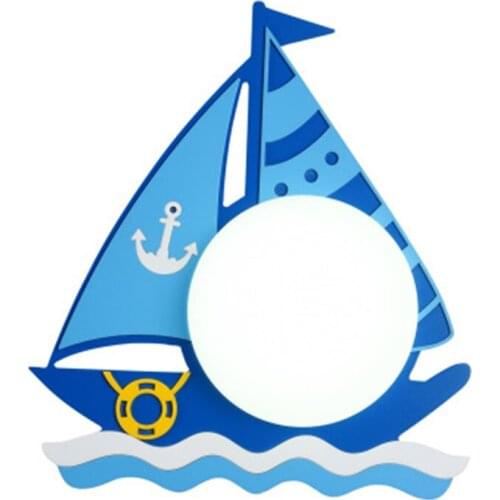 Cartoon Creative LED Lamp Sailing Bedside Wall Light Boys And Girls Bedroom Bedside Lamp Free Shipping