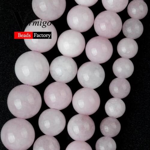 Natura Stone Light Purple Chalcedony Round Beads for Jewelry Making 6/8/10mm Spacer Beads Diy Bracelet Necklace Accessories