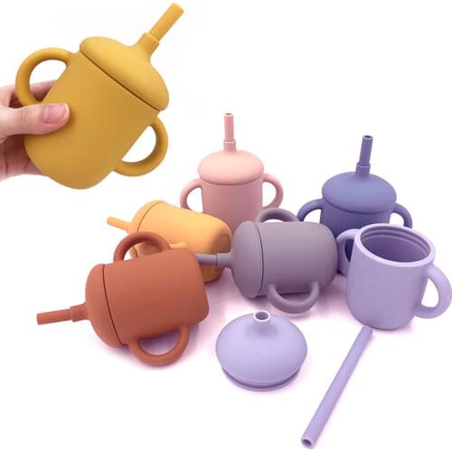 New Baby Feeding Cups Baby Learning Baby Drinkware Silicone Sippy Cups for Toddlers & Kids with Silicone Sippy Leakproof Cup