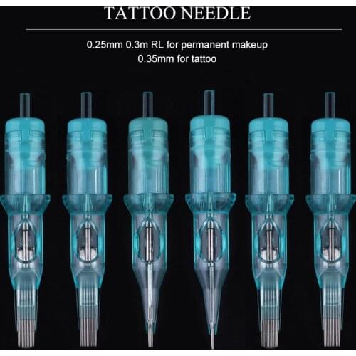 10Pcs Disposable Tattoo Cartridge Needles #08 RL RS RM M1 Sterilized Safety Professional Makeup Needles Eyebrow Tattoo Supplies