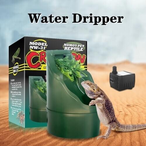 Reptile Cantina Drinking Fountain Water dripper Water Dispenser for Amphibians Insects Lizard Turtle Snake Spider Frog Gecko