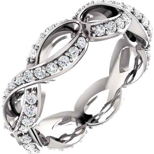 Huitan Simple Women Band Ring Shape 8 Infinite Fashion Wedding Anniversary Gift Valentines Present Proposal Female Ring Bulk