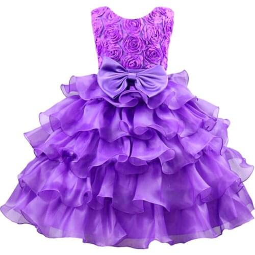 Christmas Princess Flower Girl Dress SummerTutu Wedding Birthday Party Dresses For Girls bowknot dress Children Party Vestido