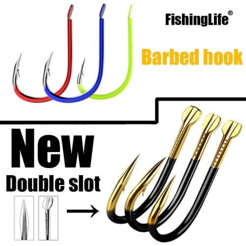 20/50/100/pcs Fishing Hooks Fishing Tackle Durable Fishhooks Carp Barbed Hook Ocean River Lake Size3-15 Bait Lure Catfish Golden