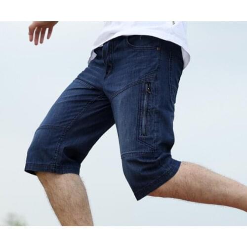 Short Summer Bermuda Jeans Masculina Casual Plus Size 44 46 Denim Shorts Masculino Blue Male Fashion Shorts Multi-pocket Cargo